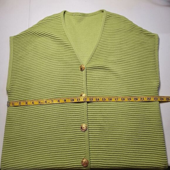 Rena Lange Italian Wool Knit Drop Shoulder Sweater Vest Skirt Set - Picture 14 of 16